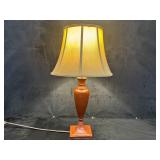 Orange-Brown Urn Table Lamp with Shade
