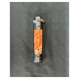 9' Orange Marbled Stiletto-Style Folding Knife