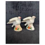 Pair of Ceramic White Dove Figurines
