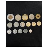 16pc World Coins w/ Steel & Encased Cents