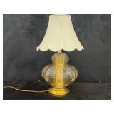 Vintage Amber Glass Parlor Lamp (Needs Repair)