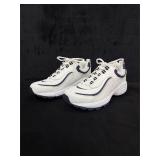 White and Navy Athletic Walking Shoes (Size 7)