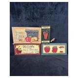 Rustic Apple-Themed Kitchen Wall Decor