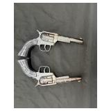 Pair of Black Pony Boy Western Toy Cap Guns