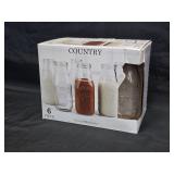 New Circleware Country Milk Bottles Set of 6 NIB