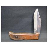 VTG Wood Handle Folding Single Blade Pocket Knife