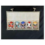 Set of 5 Painted Clay Opera Masks