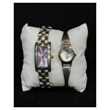 Lot of 2 Silver-Tone Y2K Quartz Wristwatches