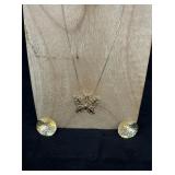 Gold-Tone Butterfly Necklace & Earrings