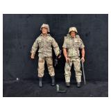 Pair of 12' G.I. Joe Desert Camo Soldiers