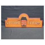 Vintage Welcome Friends Southern Folk Wall Plaque