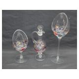 Vintage Artland Helios Stained Glass Wine Set
