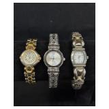 Three Vintage Silver & Gold-Tone Women's Watches