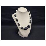 18' Monochrome Beaded Statement Costume Necklace
