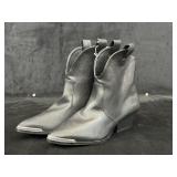 Target Black Faux-Leather Booties (Size 9)