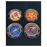 Vintage Budweiser Western Tin Coasters 4pc
