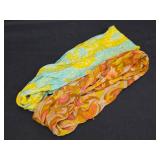 Pair of Vintage Multi Color Silk Infinity Scarves