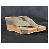 Women's Olive Elastic Wedge Sandals (Size 11)