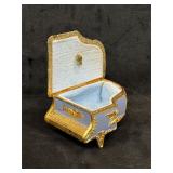 3.5' Ornate Blue Piano Trinket Box