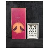 Two Humorous & Primitive Wall & Table Art Signs
