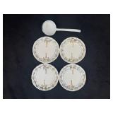 5-Piece Vintage Japan Plates & Spoon Set