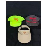 3 Vintage Promo Hats & Visor