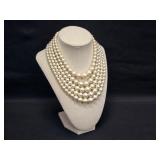 Vintage 18' Japanese Faux Pearl Statement Necklace