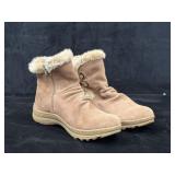 Women's Tan Faux-Suede Winter Boots (Size 10)