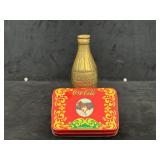 Coca-Cola Solid Brass Bottle & Vintage Cards Lot