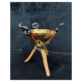 11.5' Carved African Animal Bowl Stand