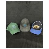 Lot of 3 Sports & Collegiate Baseball Caps