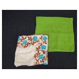 Lot of 2 Vintage Sheer Square Handkerchief Scarves