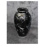 6.5' Black Marbled Ceramic Vase