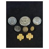 Military Buttons & Girl Scout Eagle Pins