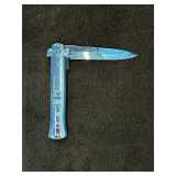Blue Titanium Folding Knife (8.5-Inch)