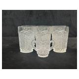 7-Pc Pressed Glass Tumblers & Sugar Bowl