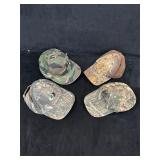Lot of 4 Camouflage Ball Caps