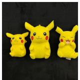 3-Piece Assorted Pikachu Plush Lot