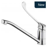 Brass Faucet Hot Cold Long Handle Deck Mounted