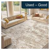 12x15 Brown Abstract Washable Area Rug