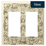 Amerelle 2-Rocker Wallplate, Cast Metal, White