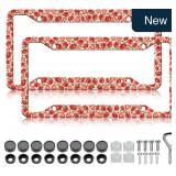 Strawberry License Plate Frame 2-Pk Red