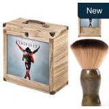 Wood Vinyl Record Storage Box, Holds 30-35 Albums