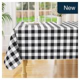 Buffalo Vinyl Tablecloth 54x78 Black & White