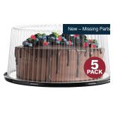 5-Pk 10' Plastic Cake Carriers w/ Dome Lids