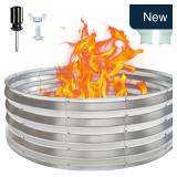 36' Round Fire Pit Ring, Galvanized Steel