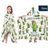 Pickle Hooded Towel 30x50 Flannel for Kids
