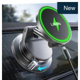 LISEN 15W MagSafe Car Mount Charger, 96LBS Suction