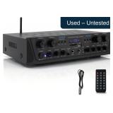 Pyle 4-Ch Bluetooth Amp 500W - Dual Mic Input