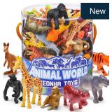 60 Pcs Jungle Animal Figures Set